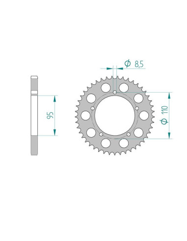 Kit chaine DID  ACIER CAGIVA 125 ELEFANT 1984 à 1988