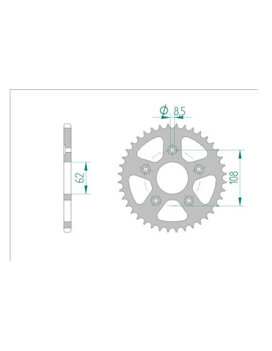 Kit chaine DID  ACIER CAGIVA 125 MITO SP525 2009 à 2010