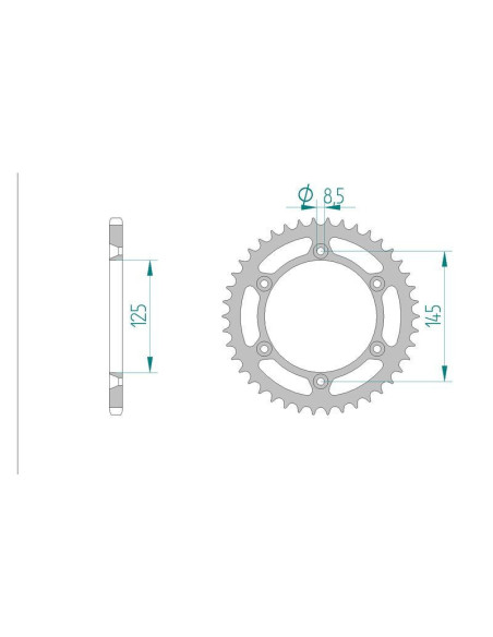 Kit chaine DID  ACIER CAGIVA 125 TAMANACO 1988 à 1991