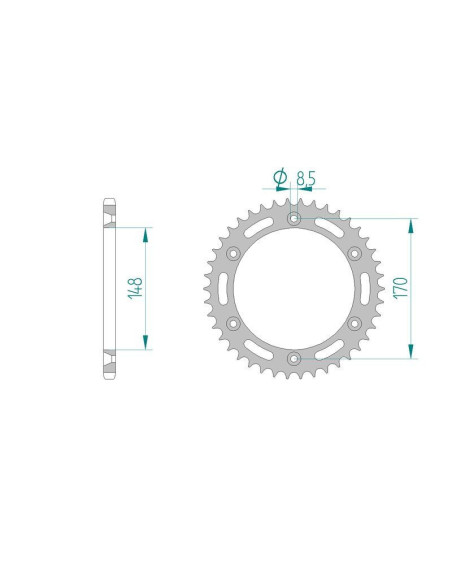 Kit chaine DID  ACIER CAGIVA 350 T4 E-R 1987 à 1992