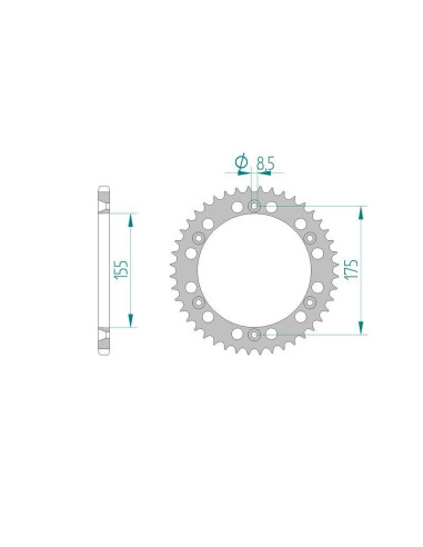Kit chaine DID  ALU CAGIVA 125 WMX 1987 à 1988