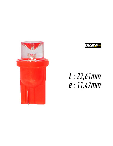 AMPOULE TEMOIN ROUGE SANS CULOT W2,1x9,5D/W5W-T10 12V0.29W