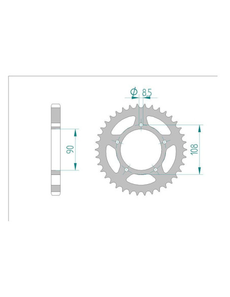 Kit chaine DID  ACIER DUCATI 500 PANTAH 1981 à 1981