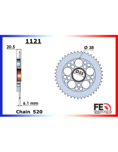 950.HYPERMOTARD SP '19/20 15X43 RK520FEX µ