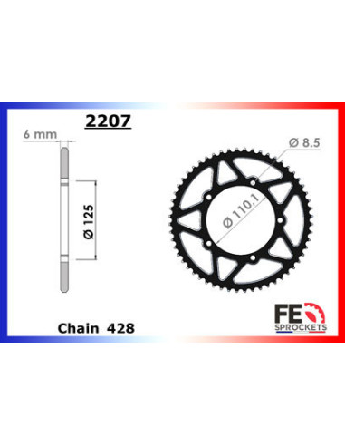 50.SHERCO SM (E5) '21 11X60 RK428MXZ (Roues Bâtons)