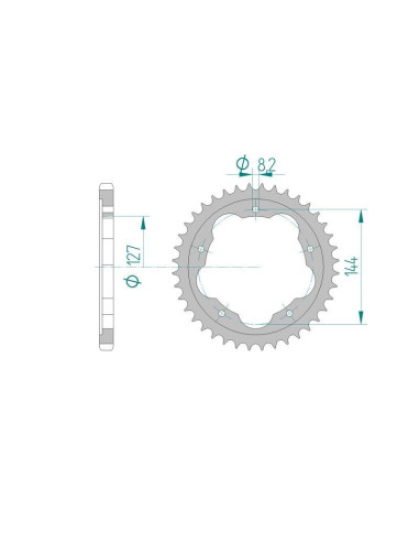 Kit chaine DID  ALU DUCATI 848   525  / evo for PCD2 2008 à 2013