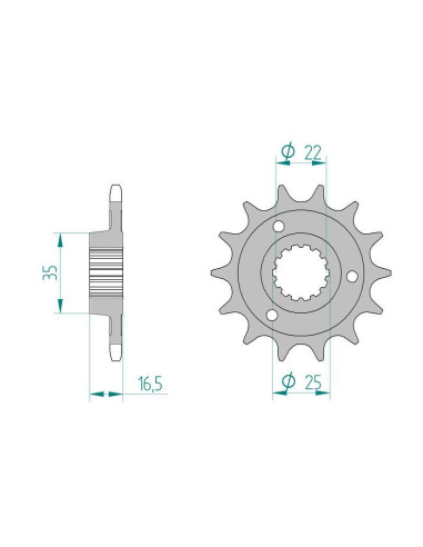 Kit chaine DID  ALU DUCATI 1100 MULTISTRADA  525 for PCD2 2007 à 2009