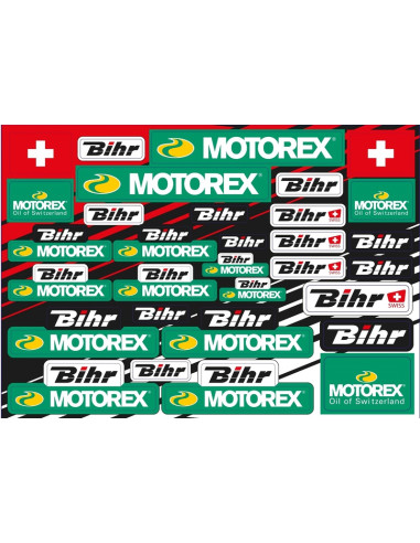 Planche d'autocollants BLACKBIRD Motorex & Bihr