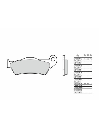 Plaquettes de frein BREMBO route métal fritté - 07BB04SP