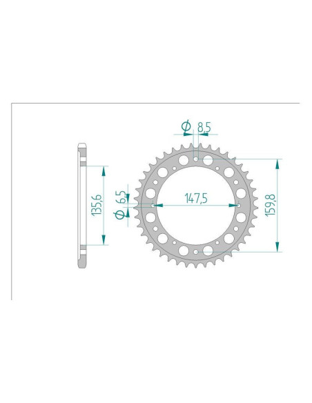 Kit chaine DID  ALU FANTIC 245/247 TRIAL KRO 1989 à 1990