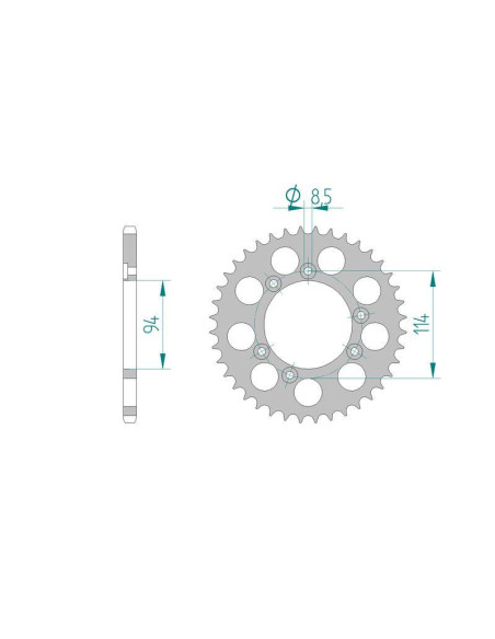 Kit chaine DID  ALU FANTIC 249/249R TRIAL 1995 à 1997