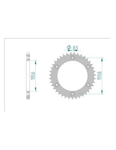 Kit chaine DID  ALU FANTIC 301 TRIAL 1986 à 1986