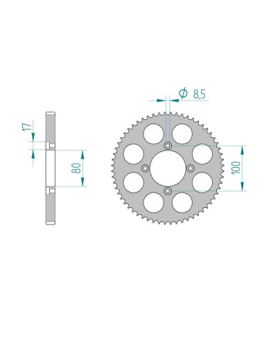 Kit chaine DID  ALU GAS-GAS 80 TXT 2002 à 2006