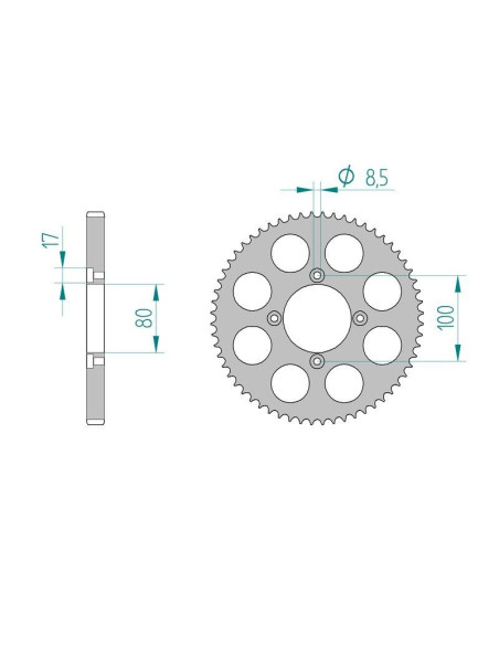 Kit chaine DID  ALU GAS-GAS 80 TXT 2002 à 2006