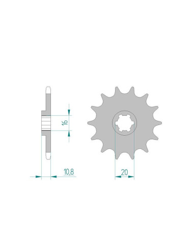 Kit chaine DID  ALU GAS-GAS 125 CR 1994 à 1995