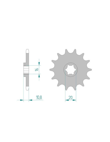 Kit chaine DID  ALU GAS-GAS 125 CR 1994 à 1995