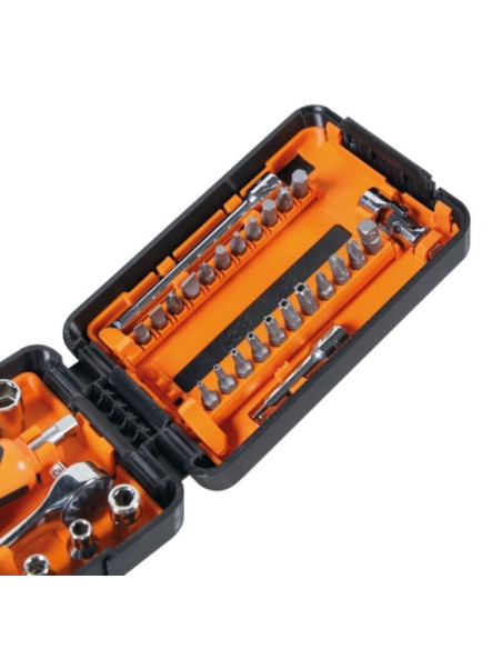 Coffret compact BETA 11 douilles 6 pans, 21 embouts et 7 accessoires
