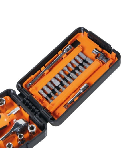 Coffret compact BETA 11 douilles 6 pans, 21 embouts et 7 accessoires