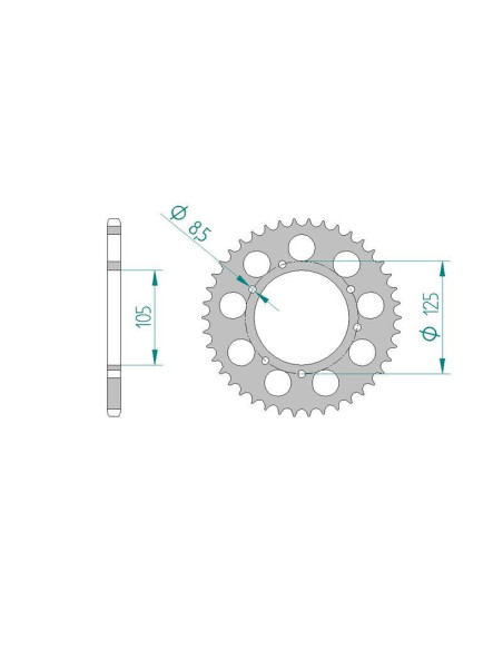 Kit chaine DID  ALU GAS-GAS 250 PAMPERA 2002 à 2002