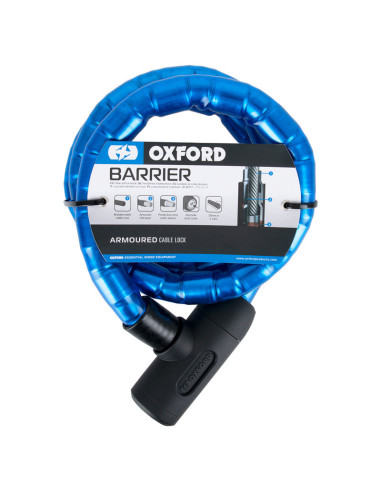 Antivol câble renforcé OXFORD Barrier bleu - 1.4mx25mm