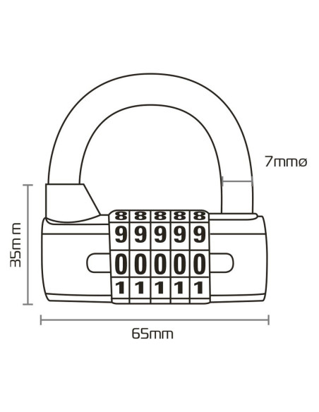 Antivol OXFORD combinaison 5 chiffres