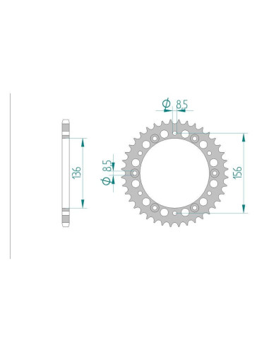 Kit chaine DID  ALU GAS-GAS 450 FSE SM 2003 à 2004