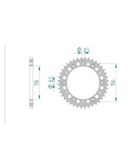 Kit chaine DID  ALU GAS-GAS 450 FSE SM 2003 à 2004