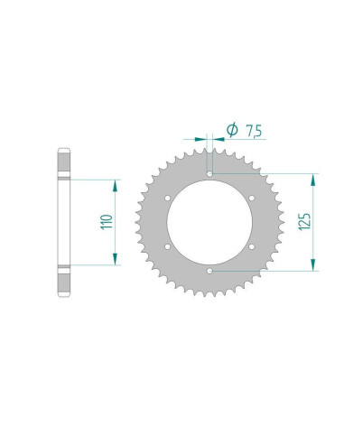 Kit chaine DID  ACIER GILERA 125 KK-KZ 1986 à 1989