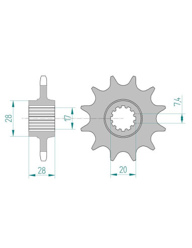 Kit chaine DID  ACIER GILERA 125 MX-1,MX-R 1988 à 1992
