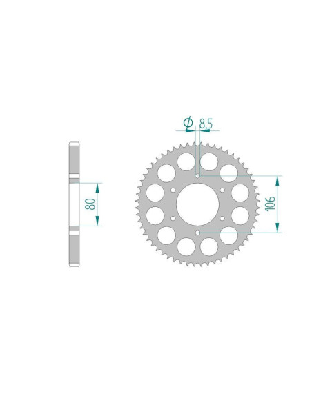 Kit chaine DID  ALU HM/HONDA CRE 50 END 1998 à 2001