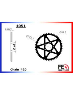 COURONNE ACIER SUR-RON ELECTRIQUE 52 420