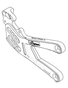 Platine droite (frein) LIGHTECH de commandes reculées FTRYA016R