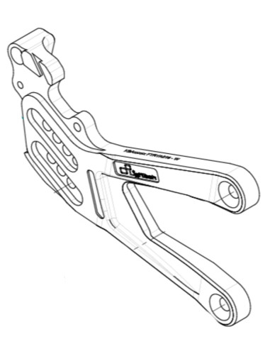 Platine droite (frein) LIGHTECH de commandes reculées FTRYA016R