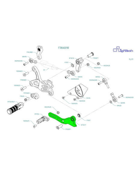 Ensemble du levier de marche arrière LIGHTECH