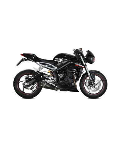 Silencieux MIVV Delta Race inox noir/carbone - Triumph Street Triple R/S/RS