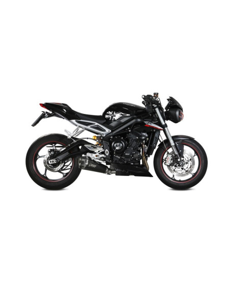 Silencieux MIVV Delta Race inox noir/carbone - Triumph Street Triple R/S/RS
