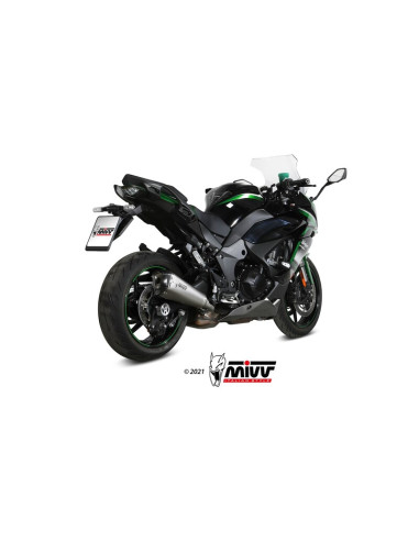 Silencieux MIVV Delta Race inox brossé/carbone - Kawasaki Ninja 1000 sx