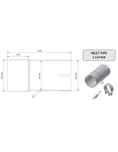 Tube de raccordement MIVV 55  51 mm