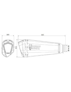Silencieux MIVV universel Delta Race acero inoxodable / carbone - Côté droit 2