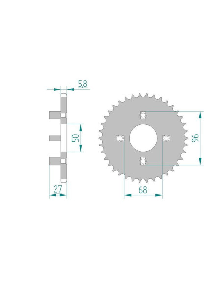 Kit chaine DID  ACIER HONDA CY 80 HB01 1979 à 1979