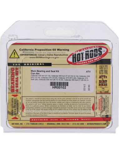 Kit roulements et joints spi de vilebrequin HOT RODS - Can-Am Outlander