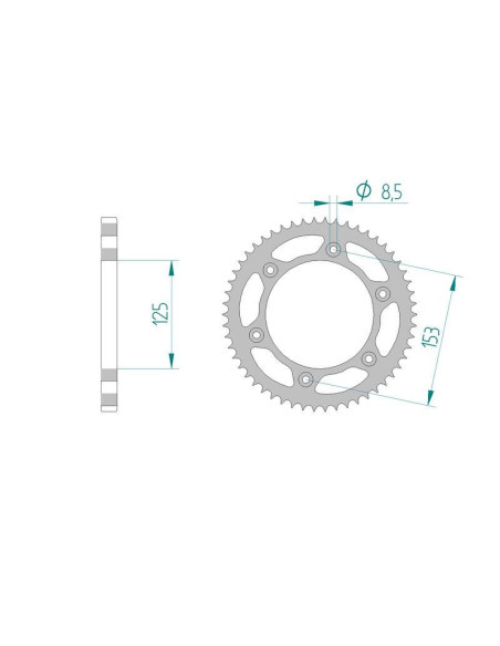 Kit chaine DID  ACIER HONDA XR 125 L   3,4,5,6 2003 à 2006