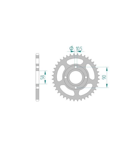 Kit chaine DID  ACIER HONDA CB 200 1976 à 1979