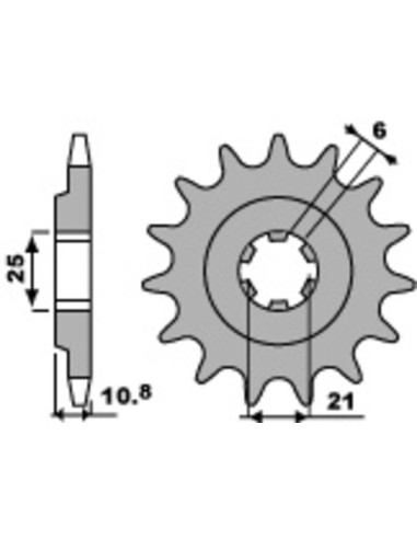 Pignon PBR acier standard 331 - 630