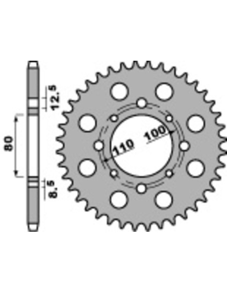 Pignon PBR acier standard 333 - 520