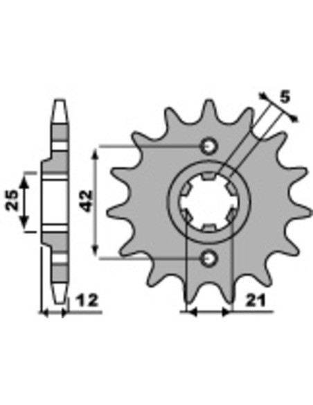 Pignon PBR acier standard 571 - 530