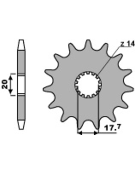 Pignon PBR acier standard 577 - 428