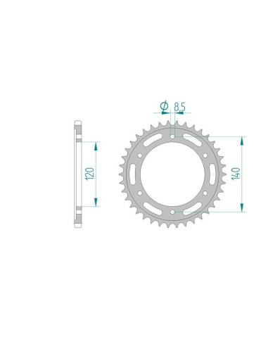 Kit chaine DID  ACIER HONDA XL 250 R   E,F,G,H MD11 1984 à 1987
