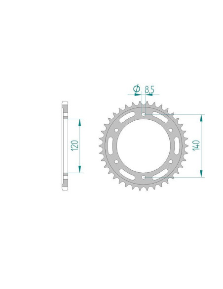 Kit chaine DID  ACIER HONDA XL 250 R   E,F,G,H MD11 1984 à 1987