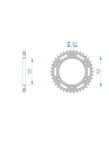 Kit chaine DID  ACIER HONDA XL 350 R   E,F,G,H ND03 1984 à 1987